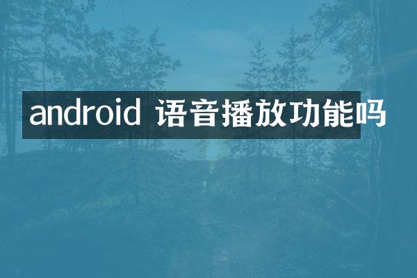 android 语音播放功能吗
