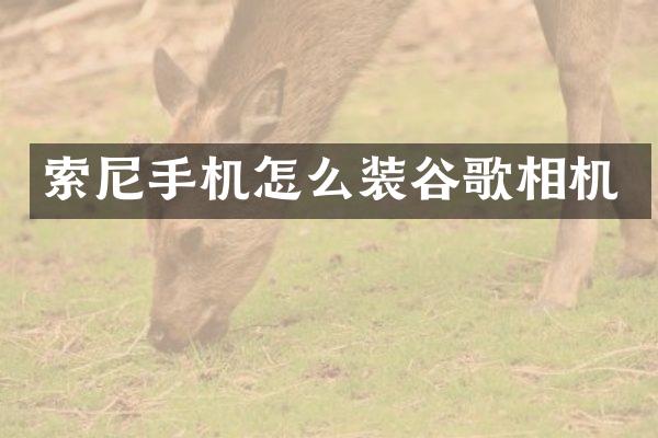 索尼手机怎么装谷歌相机