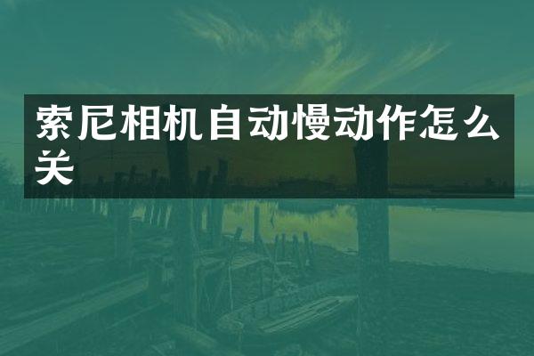 索尼相机自动慢动作怎么关