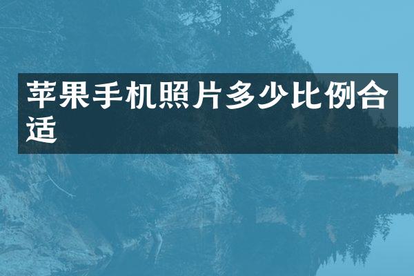 苹果手机照片多少比例合适
