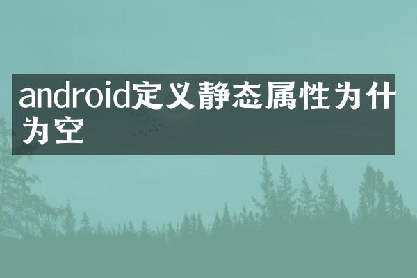 android定义静态属性为什么为空