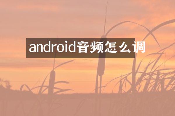 android音频怎么调
