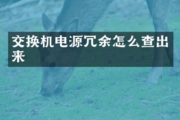 交换机电源冗余怎么查出来