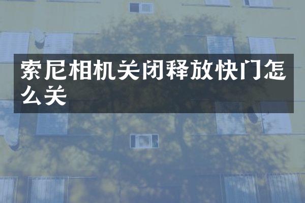 索尼相机关闭释放快门怎么关