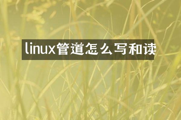 linux管道怎么写和读