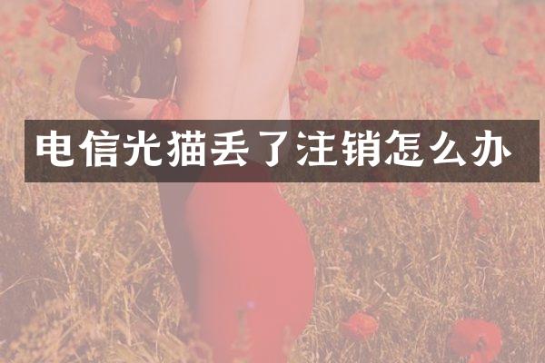 电信光猫丢了注销怎么办