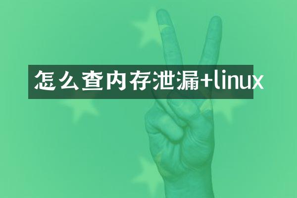 怎么查内存泄漏+linux
