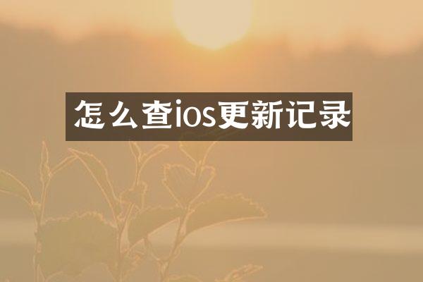 怎么查ios更新记录