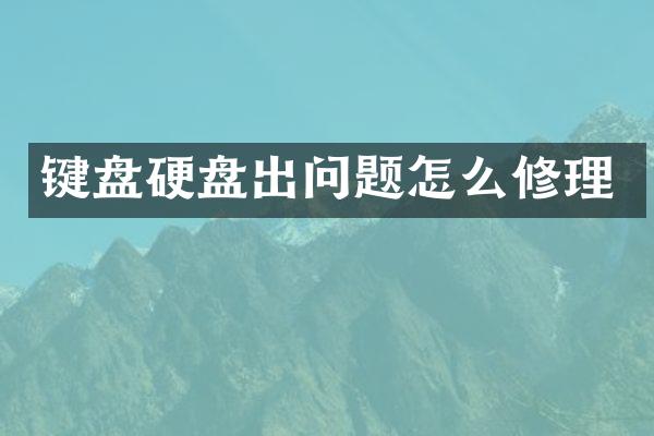 键盘硬盘出问题怎么修理