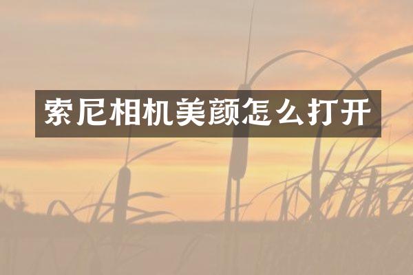 索尼相机美颜怎么打开