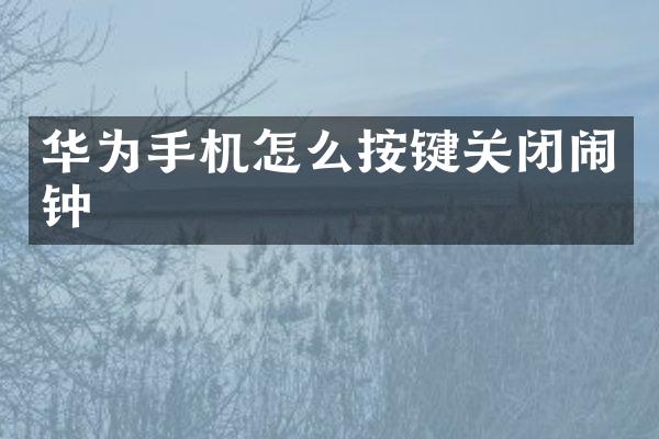华为手机怎么按键关闭闹钟