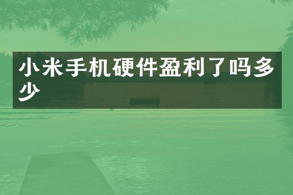 小米手机硬件盈利了吗多少