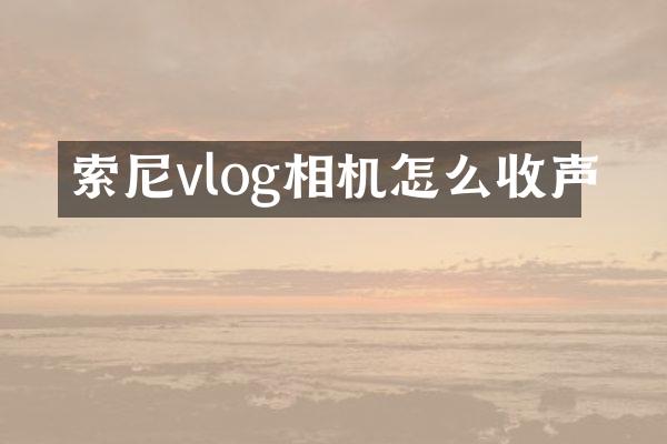 索尼vlog相机怎么收声