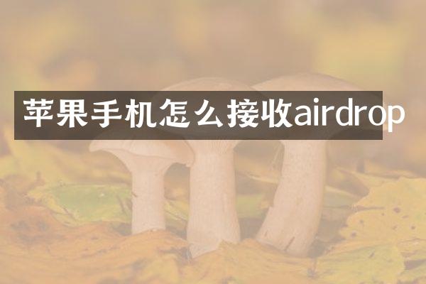 苹果手机怎么接收airdrop