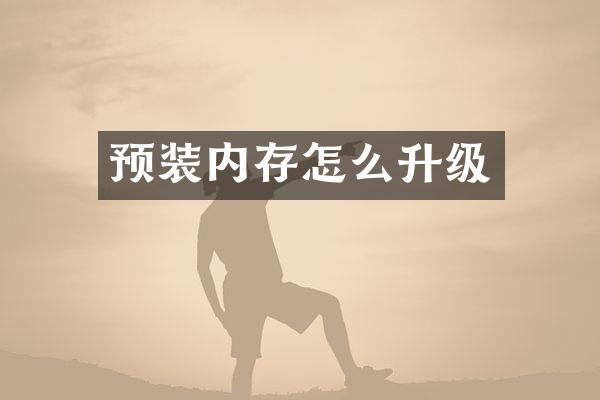 预装内存怎么升级
