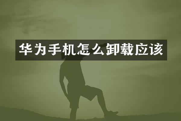 华为手机怎么卸载应该