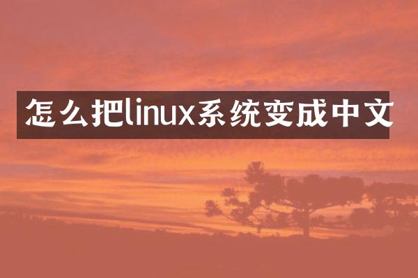 怎么把linux系统变成中文