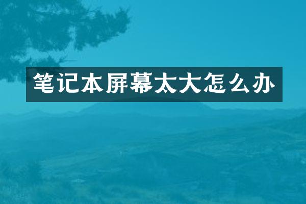 笔记本屏幕太大怎么办