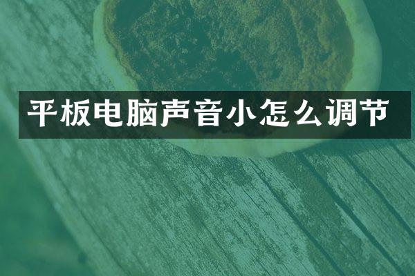 平板电脑声音小怎么调节