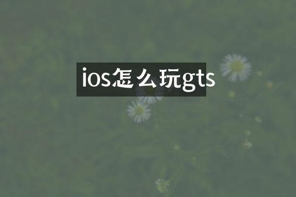 ios怎么玩gts