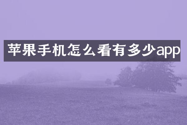 苹果手机怎么看有多少app