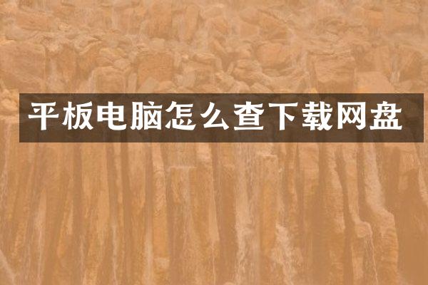 平板电脑怎么查下载网盘