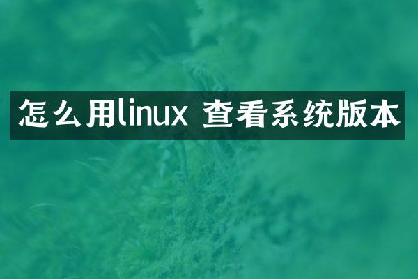 怎么用linux 查看系统版本