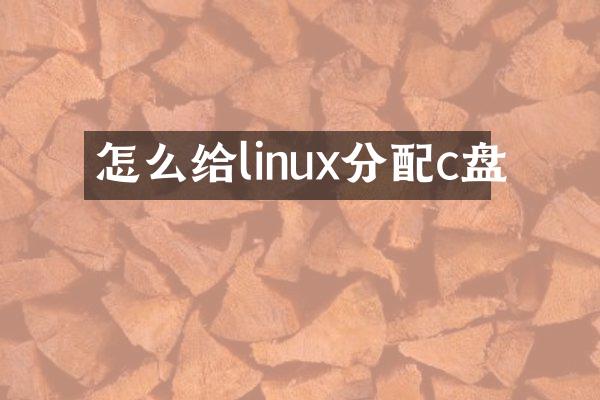 怎么给linux分配c盘