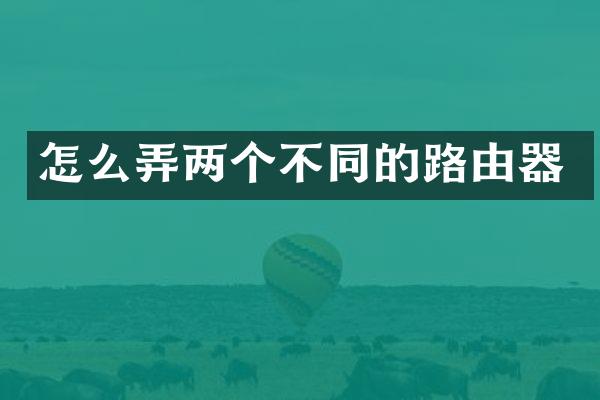 怎么弄两个不同的路由器