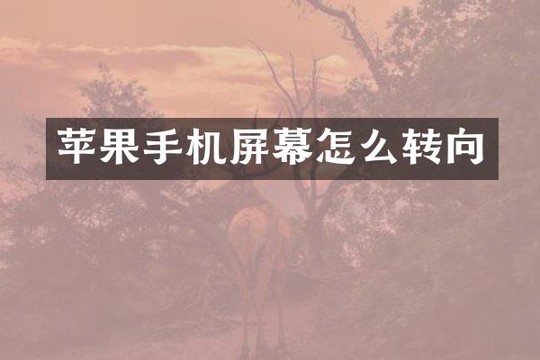 苹果手机屏幕怎么转向