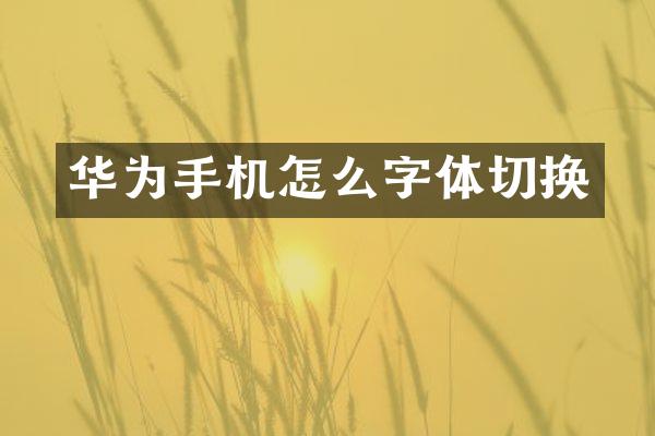 华为手机怎么字体切换