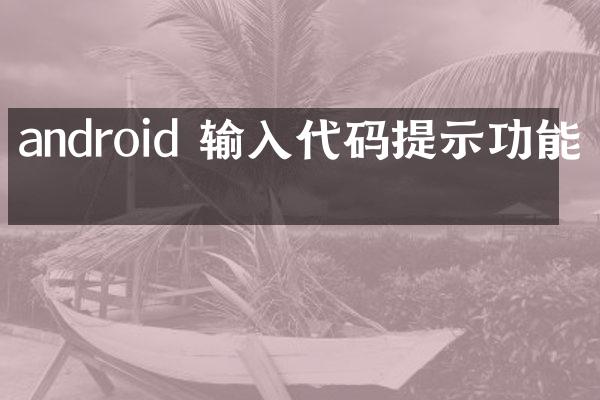 android 输入代码提示功能吗