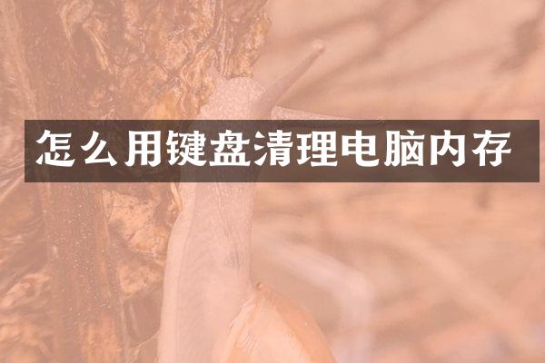 怎么用键盘清理电脑内存