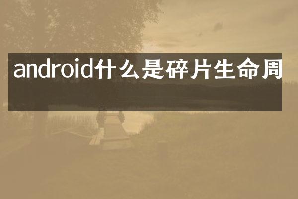 android什么是碎片生命周期