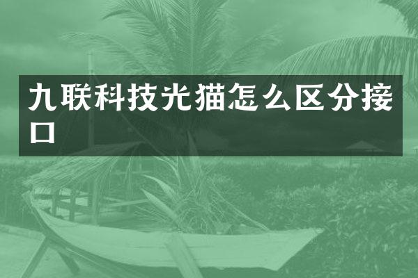 九联科技光猫怎么区分接口