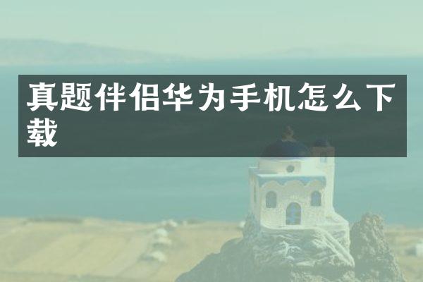 真题伴侣华为手机怎么下载