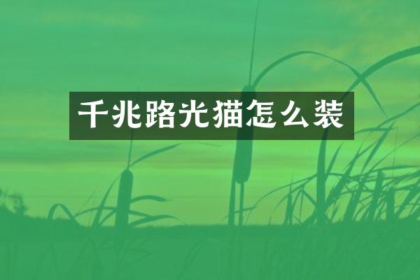 千兆路光猫怎么装