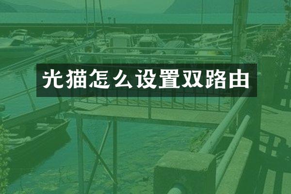 光猫怎么设置双路由