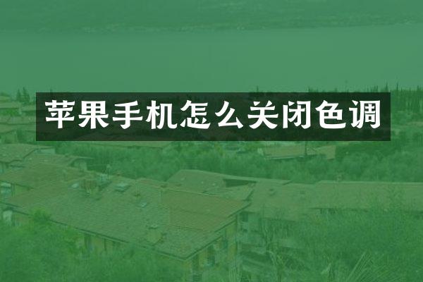 苹果手机怎么关闭色调