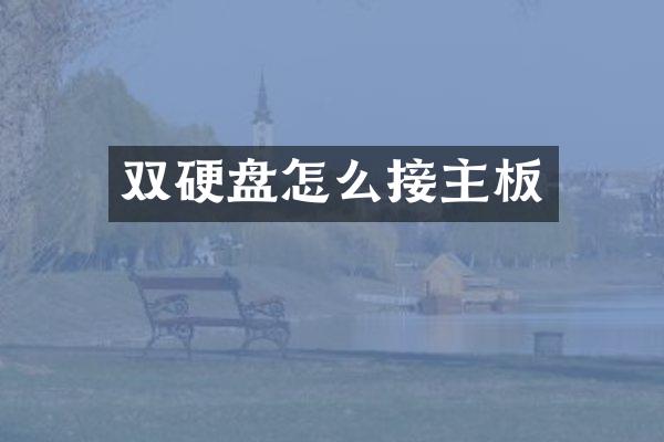 双硬盘怎么接主板