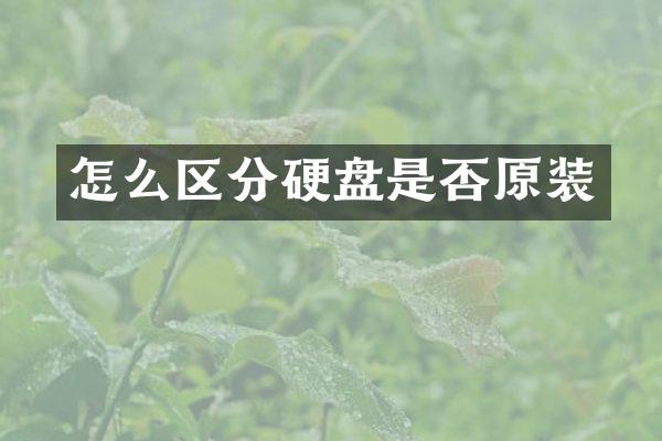 怎么区分硬盘是否原装