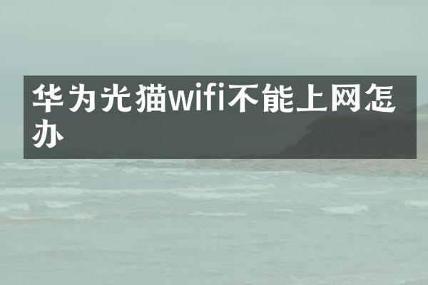 华为光猫wifi不能上网怎么办