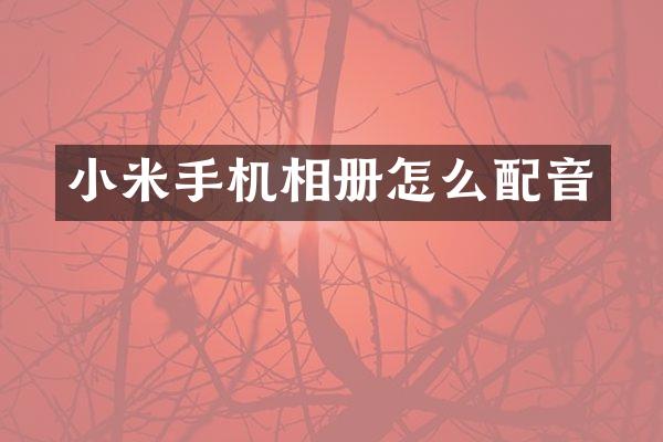 小米手机相册怎么配音
