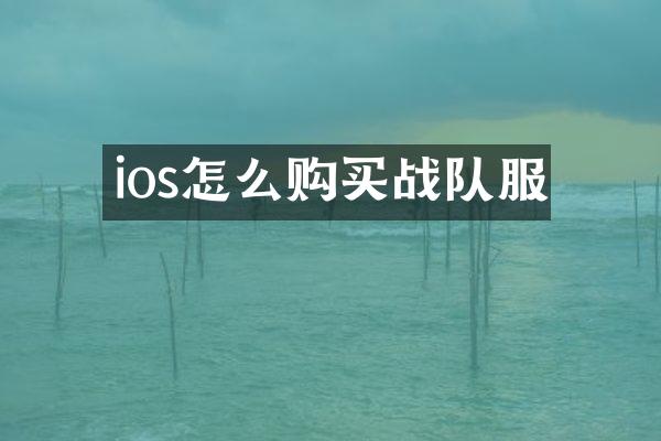 ios怎么购买战队服