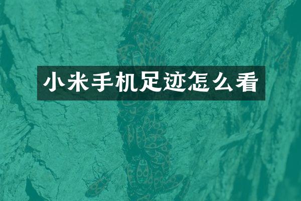 小米手机足迹怎么看