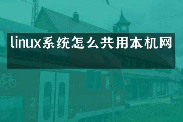 linux系统怎么共用本机网络