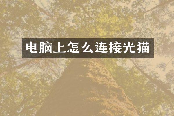 电脑上怎么连接光猫