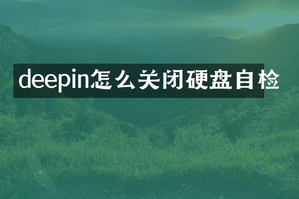 deepin怎么关闭硬盘自检