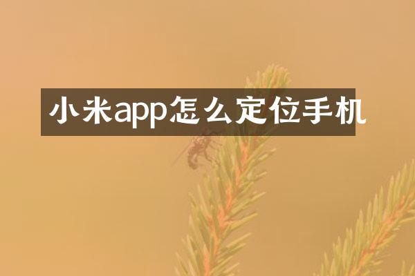 小米app怎么定位手机