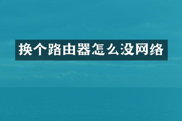 换个路由器怎么没网络